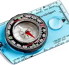 TurnOnSport Orienteering Compass - Advanced Scout Compass for Hiking, Camping, and Backpacking - Best Survival Gifts for Kids