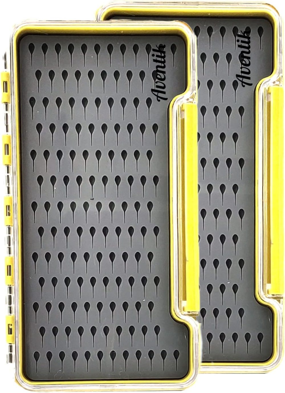Aventik Fly Fishing Boxes Silicone Super Slim Fishing Storage Fishing Tackle Case Waterproof Best Pocket Sizes 7.36"X4.02"X0.63"/5.39"X3.74" X0.63'(2pc-g048lt)