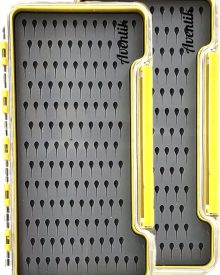Aventik Fly Fishing Boxes Silicone Super Slim Fishing Storage Fishing Tackle Case Waterproof Best Pocket Sizes 7.36"X4.02"X0.63"/5.39"X3.74" X0.63'(2pc-g048lt)