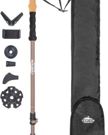 Trekking Poles - Carbon Fiber Monopod Walking or Hiking Sticks with with Accessories Mount and Adjustable Quick Locks